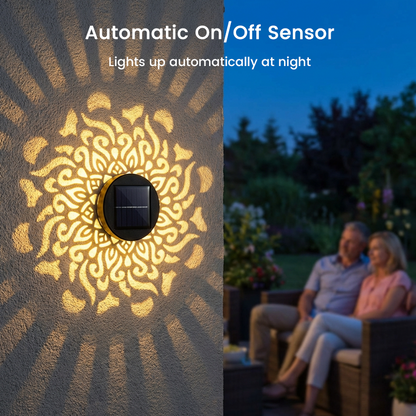 Solar Mandala Light – Stunning Pattern Projection, 2-in-1 Floor & Wall Design & IP65 Waterproof Auto On/Off 🌿