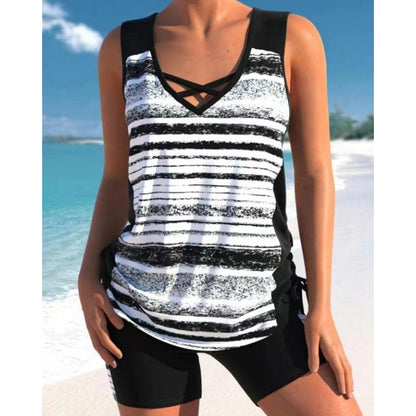 💗 Miraclesuit Women's Tummy Control Tankini Set with Built-In Bra – Flattering Boho Swimwear with Shorts🔥GB