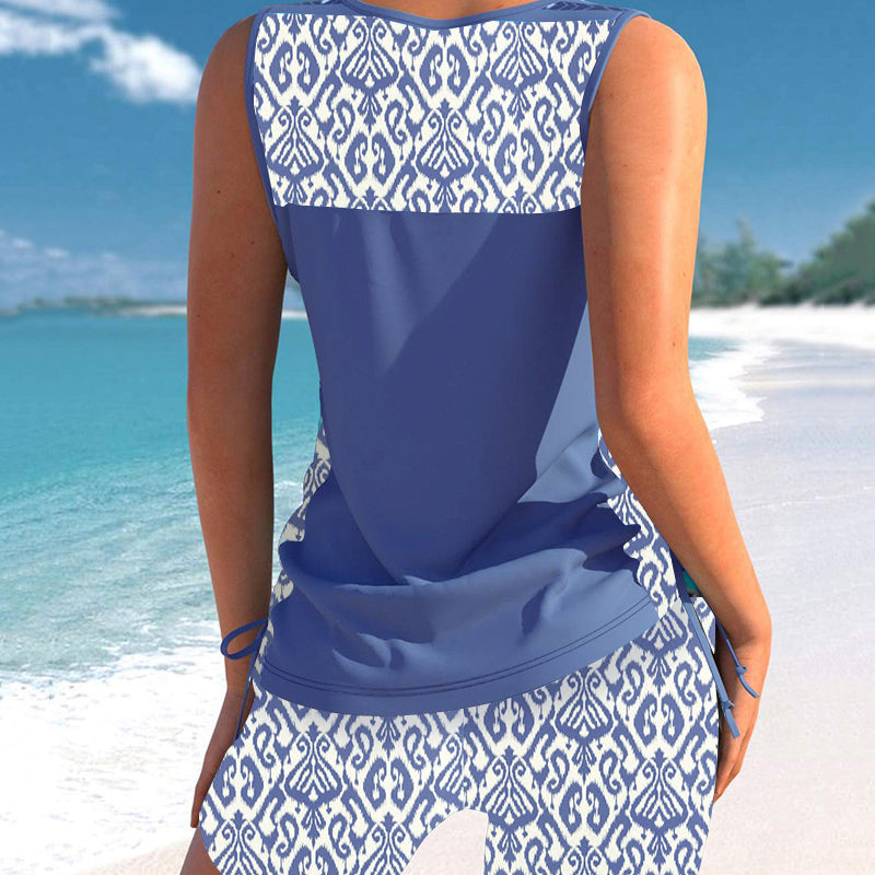 🥳SUMMER HOT SALE🔥Women's Printed Two-Piece Tankini Swimsuit