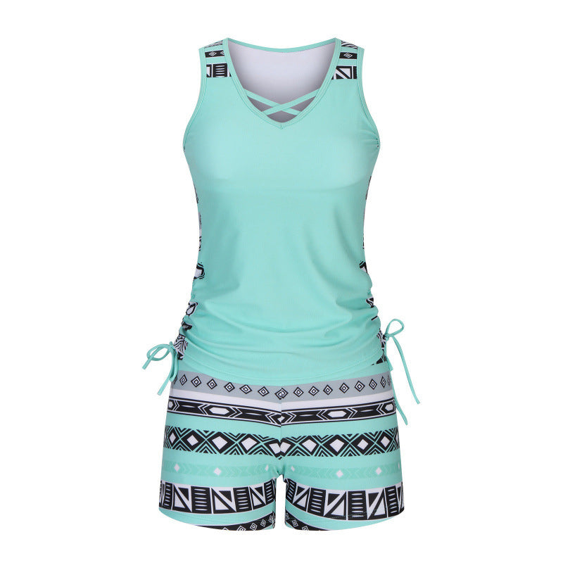 🥳SUMMER HOT SALE🔥Women's Printed Two-Piece Tankini Swimsuit