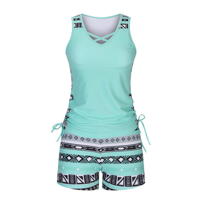 🥳SUMMER HOT SALE🔥Women's Printed Two-Piece Tankini Swimsuit