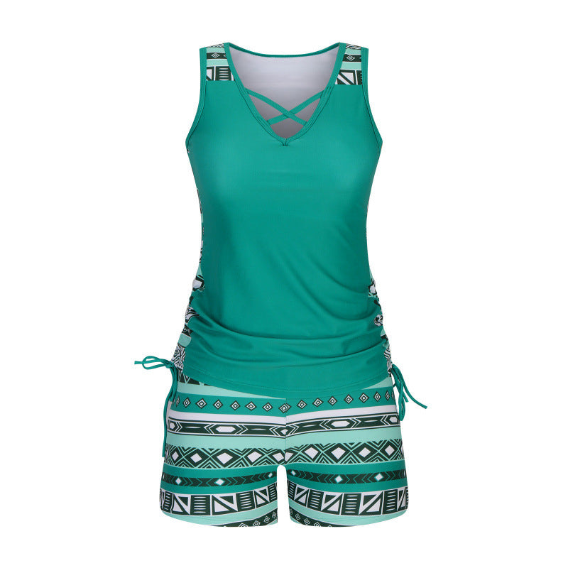🥳SUMMER HOT SALE🔥Women's Printed Two-Piece Tankini Swimsuit