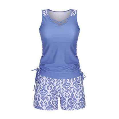 🥳SUMMER HOT SALE🔥Women's Printed Two-Piece Tankini Swimsuit