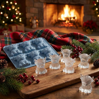 🐮Highland Cow Ice Cube Mold - Adorable 3D Silicone Tray for Drinks & Parties 🧊