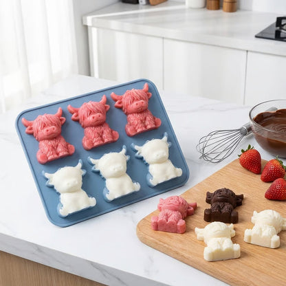 🐮Highland Cow Ice Cube Mold - Adorable 3D Silicone Tray for Drinks & Parties 🧊
