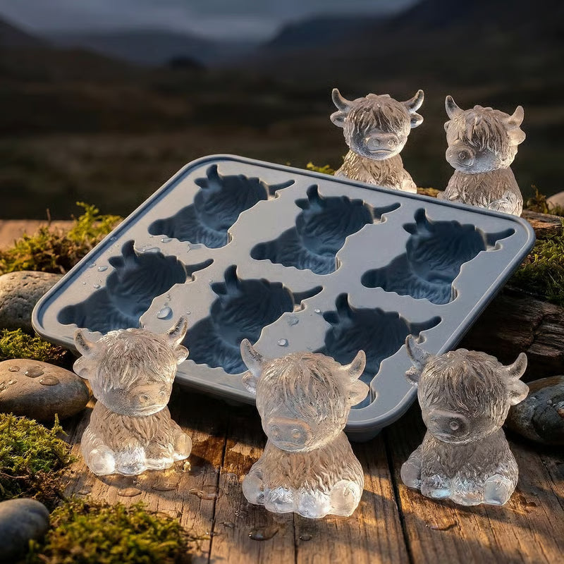 🐮Highland Cow Ice Cube Mold - Adorable 3D Silicone Tray for Drinks & Parties 🧊