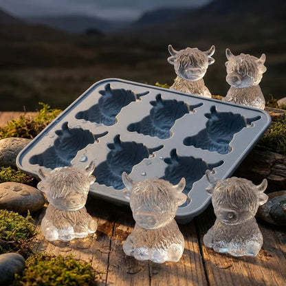 🐮Highland Cow Ice Cube Mold - Adorable 3D Silicone Tray for Drinks & Parties 🧊