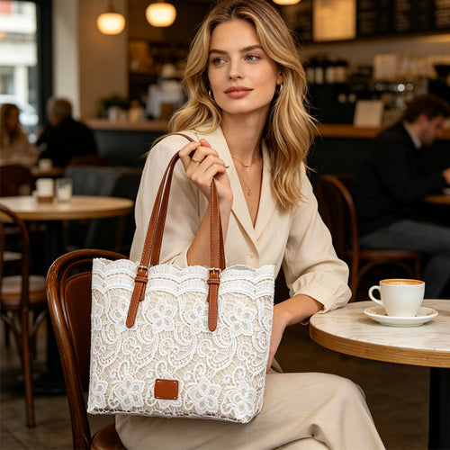 ✨🩷New Arrivals Special Price :￡11.99!🩷👜Nice Gift-Elegant Lace Large Capacity Tote Bag
