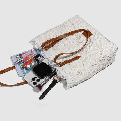 ✨🩷New Arrivals Special Price :￡11.99!🩷👜Nice Gift-Elegant Lace Large Capacity Tote Bag
