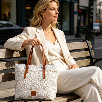 ✨🩷New Arrivals Special Price :￡11.99!🩷👜Nice Gift-Elegant Lace Large Capacity Tote Bag
