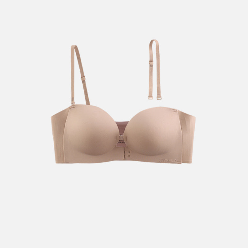 👙🤍Women’s Seamless Front Closure Strapless Bra, Ultra Soft Moisture-Wicking Invisible Everyday Bra