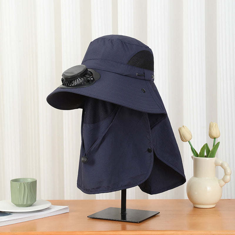Solar-Powered Wide-Brim Shade Fan Hat