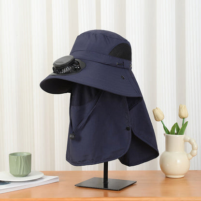 Solar-Powered Wide-Brim Shade Fan Hat