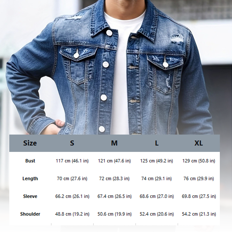 🧥 50% OFF NOW! 👖 Men's Casual Vintage-Wash Distressed Denim Jacket – Timeless Design, Durable Fabric & Functional Pockets ✨