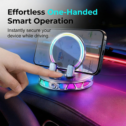 RGB Electric Car Phone Mount with Wireless Charging