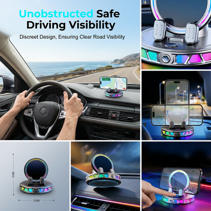RGB Electric Car Phone Mount with Wireless Charging