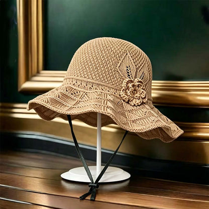 🥳SUMMER HOT SALE🥳💞50K+ SOLD!💥50% OFF! 🔥Women's Crochet Bucket Hat with Flower Accent