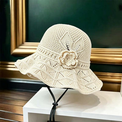🥳SUMMER HOT SALE🥳💞50K+ SOLD!💥50% OFF! 🔥Women's Crochet Bucket Hat with Flower Accent