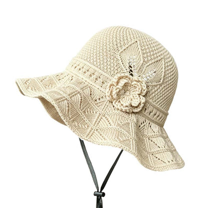 🥳SUMMER HOT SALE🥳💞50K+ SOLD!💥50% OFF! 🔥Women's Crochet Bucket Hat with Flower Accent