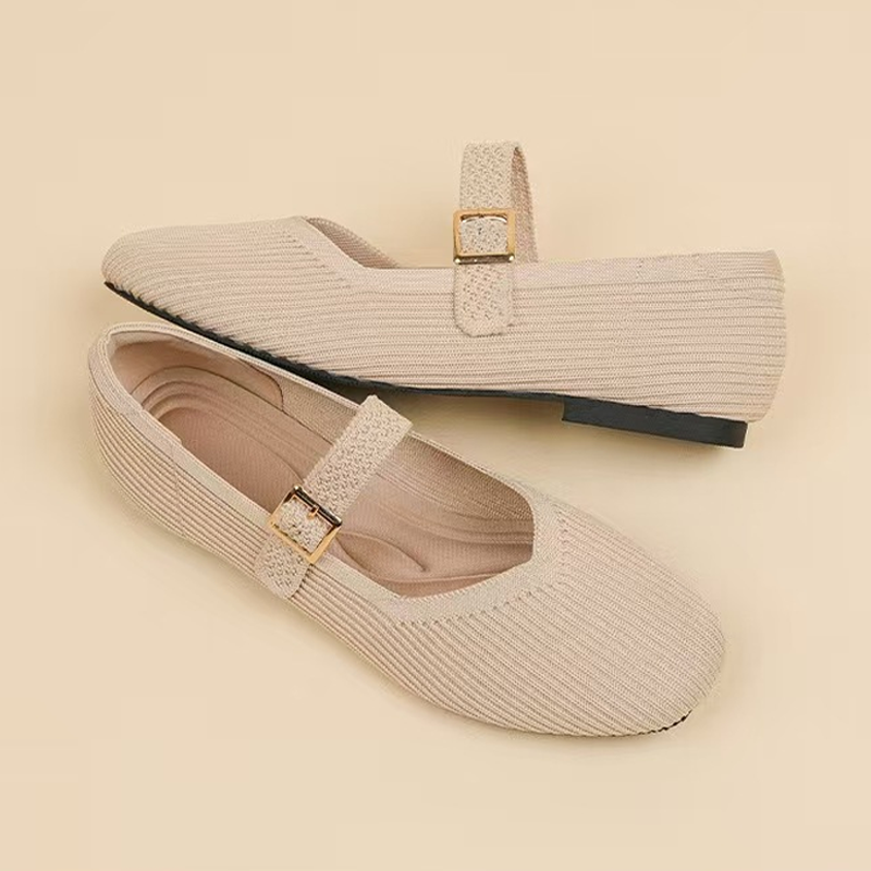 👞 LIMITED-TIME 50% OFF! ✨ Breathable Square Toe Ballet Flats – Knit, Lightweight, Comfy 👣