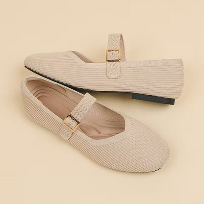 👞 LIMITED-TIME 50% OFF! ✨ Breathable Square Toe Ballet Flats – Knit, Lightweight, Comfy 👣