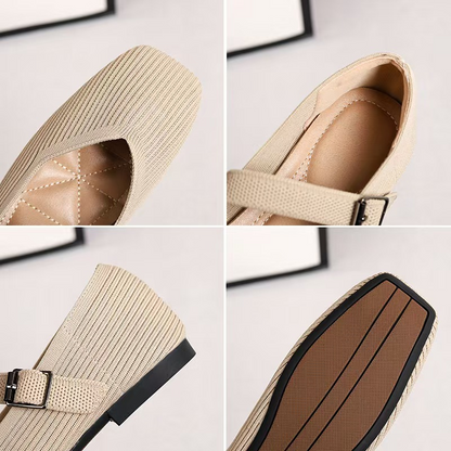 👞 LIMITED-TIME 50% OFF! ✨ Breathable Square Toe Ballet Flats – Knit, Lightweight, Comfy 👣