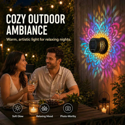 Solar Mandala Light – Stunning Pattern Projection, 2-in-1 Floor & Wall Design & IP65 Waterproof Auto On/Off 🌿