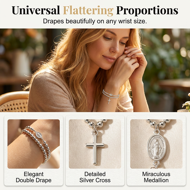 Double-Wrap Rosary Beaded Bracelet