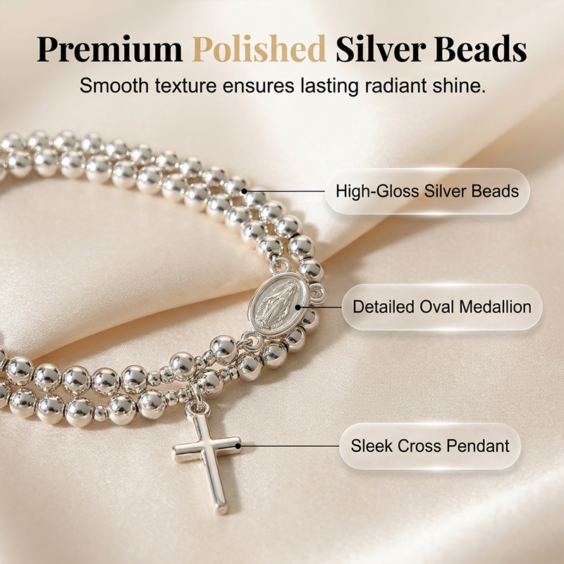 Double-Wrap Rosary Beaded Bracelet