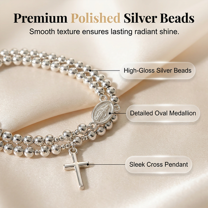 Double-Wrap Rosary Beaded Bracelet