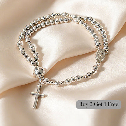Double-Wrap Rosary Beaded Bracelet