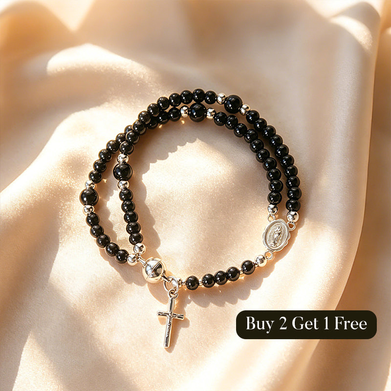 Double-Wrap Rosary Beaded Bracelet
