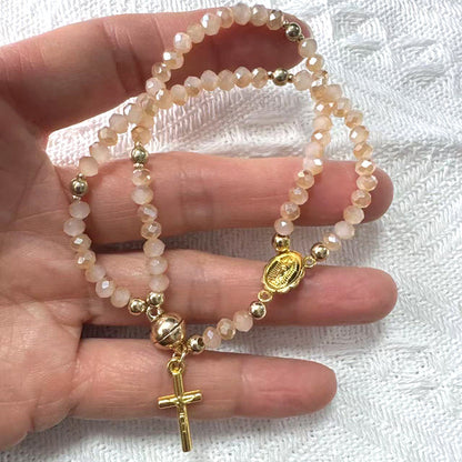 Double-Wrap Rosary Beaded Bracelet