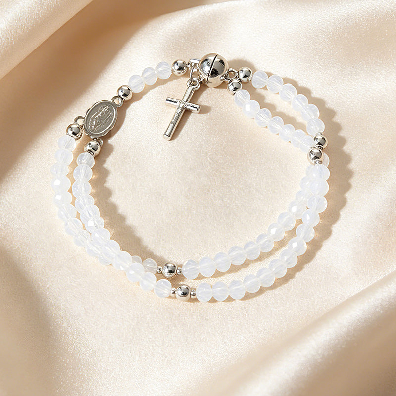 Double-Wrap Rosary Beaded Bracelet