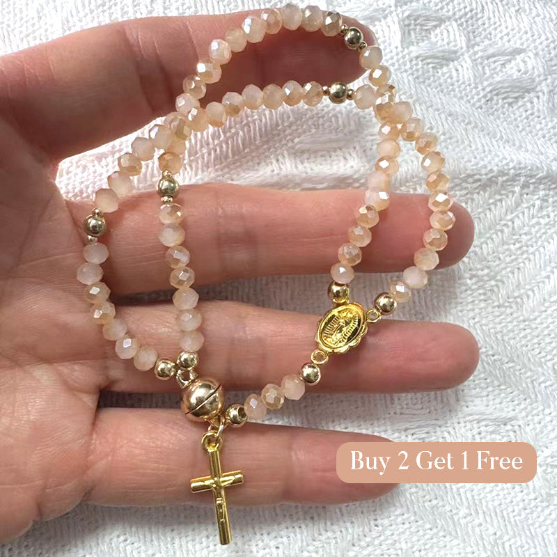 Double-Wrap Rosary Beaded Bracelet