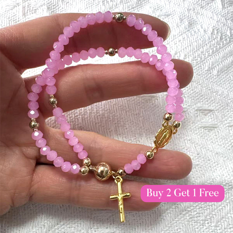 Double-Wrap Rosary Beaded Bracelet
