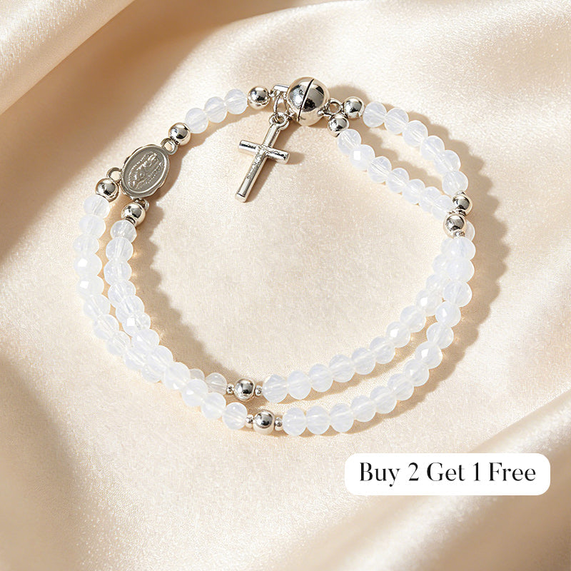 Double-Wrap Rosary Beaded Bracelet