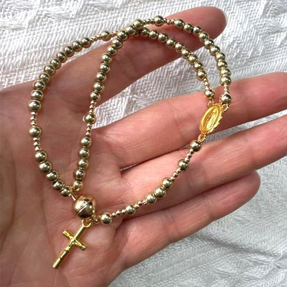Double-Wrap Rosary Beaded Bracelet
