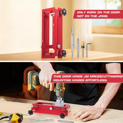 🚪🔧 Adjustable Door Hinge Mortise Jig Kit – Perfect Hinge Recesses Every Time! | Fits All Standard Hinge Sizes – DIY Made Easy 🛠️