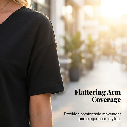 💥2026 Hot Sale 49% OFF👚Women's Half Sleeve V-Neck Top with Patchwork Hem