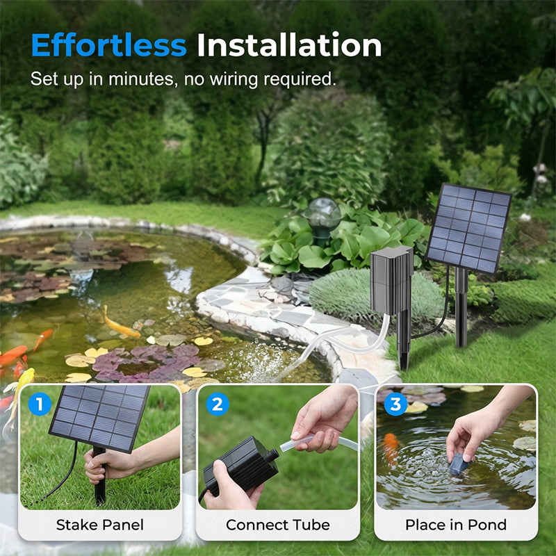 🥳2026 HOT SALE🐟 50% OFF! Solar Pond Aerator – Sun‑powered, no wiring. Boosts oxygen for fish & plants. Clean water, happy pond! 🌿✨