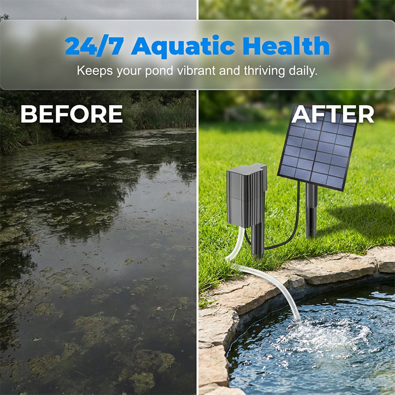 🥳2026 HOT SALE🐟 50% OFF! Solar Pond Aerator – Sun‑powered, no wiring. Boosts oxygen for fish & plants. Clean water, happy pond! 🌿✨