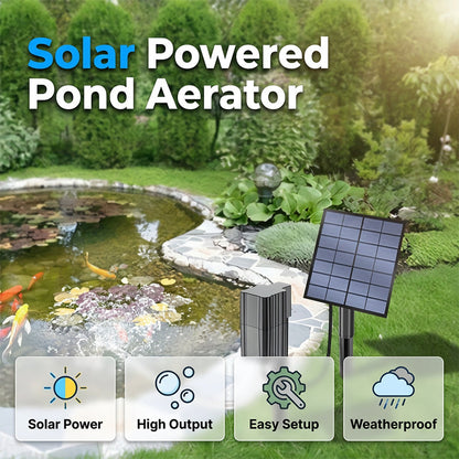 🥳2026 HOT SALE🐟 50% OFF! Solar Pond Aerator – Sun‑powered, no wiring. Boosts oxygen for fish & plants. Clean water, happy pond! 🌿✨