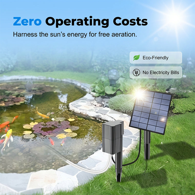 🥳2026 HOT SALE🐟 50% OFF! Solar Pond Aerator – Sun‑powered, no wiring. Boosts oxygen for fish & plants. Clean water, happy pond! 🌿✨