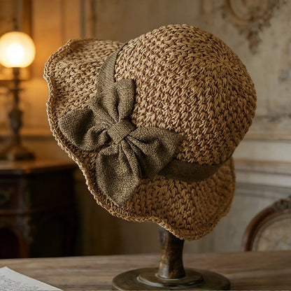 🌷Elegant Woven Straw Sun Hat with Bow
