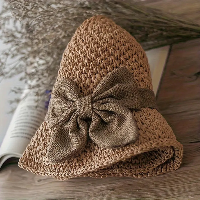 🌷Elegant Woven Straw Sun Hat with Bow