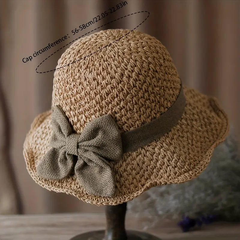 🌷Elegant Woven Straw Sun Hat with Bow