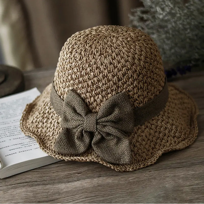 🌷Elegant Woven Straw Sun Hat with Bow