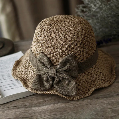 🌷Elegant Woven Straw Sun Hat with Bow