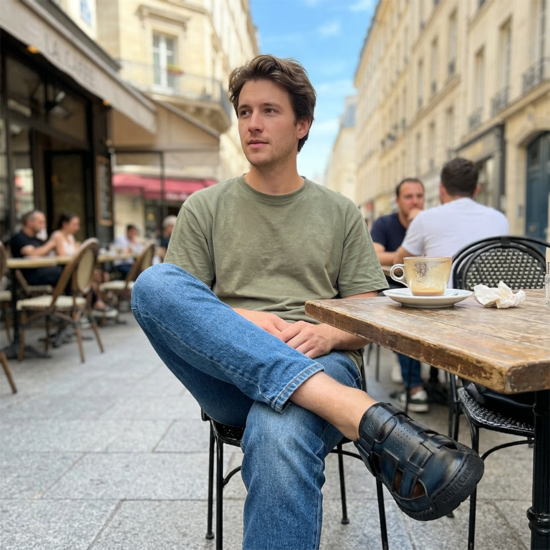 👞 LIMITED-TIME 50% OFF! ✨ Men's Closed-Toe Beach Sandals – Breathable, Cushioned, Hook-and-Loop 🌊